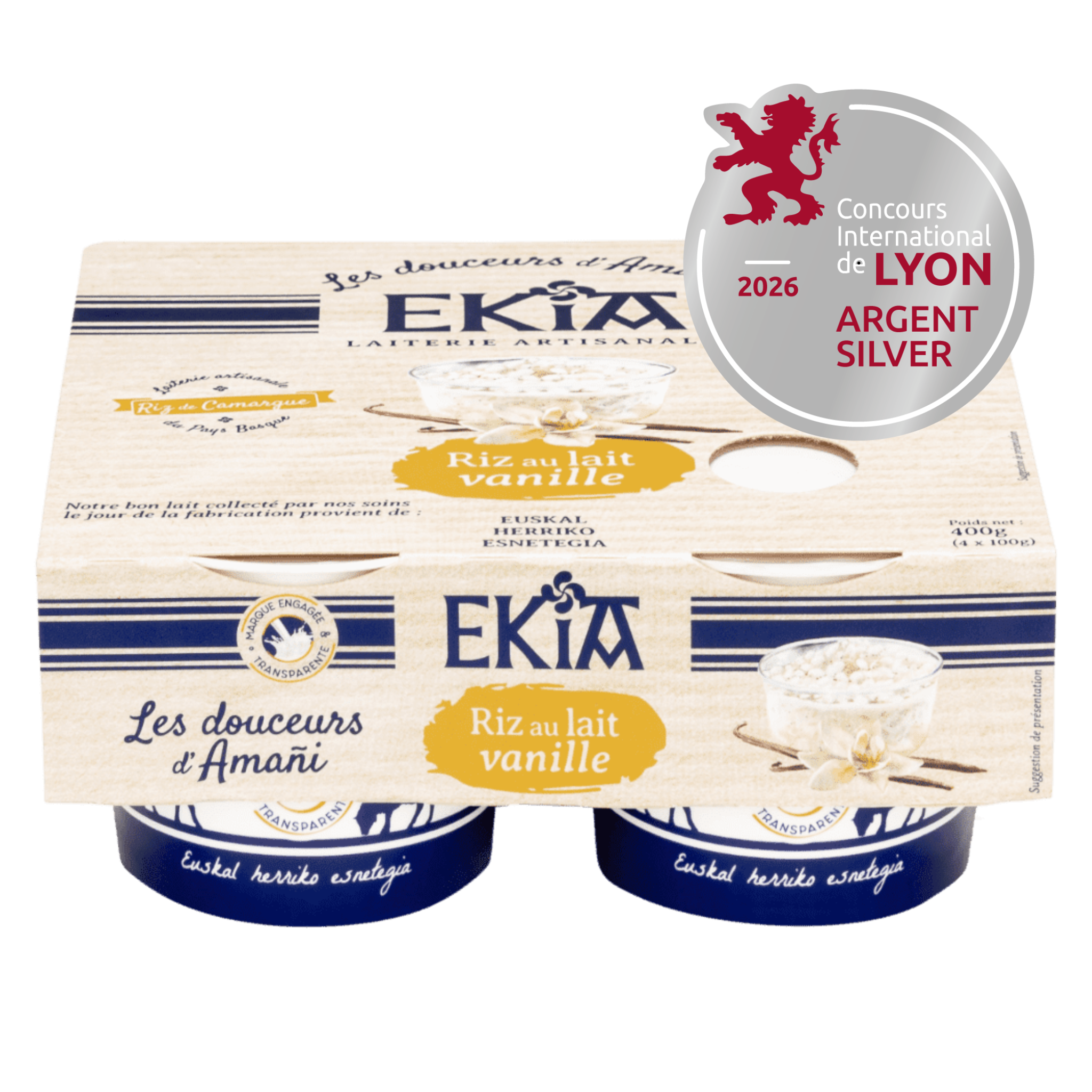 Riz au lait artisanal vanille – 4 x 100g